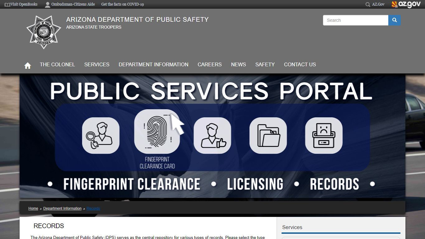 Records | Arizona Department of Public Safety